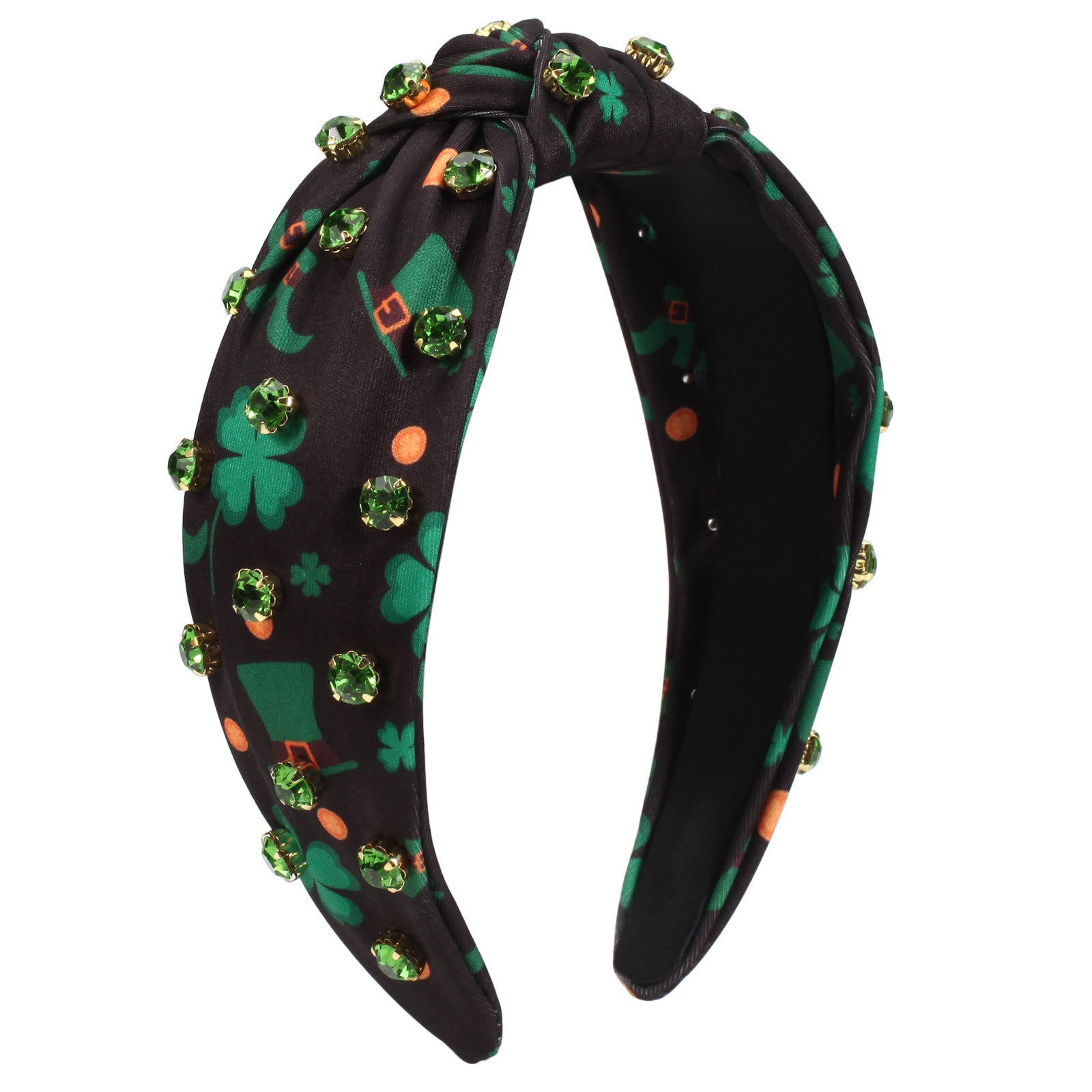 Wholesale Irish St. Patrick's Day Rhinestone Four-leaf Clover Wine Glass Party Headband